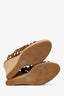 Prada Brown Suede Braided Espadrille Wedge Size 41