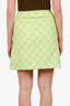 Gucci Green Cotton-Blend GG Logo 'Bouclé-Jacquard' Mini Skirt Size 38
