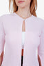 Pre-loved Chanel™ 2003 Pink Interlocking CC Logo Half Sleeve Cardigan Estimated Size XS