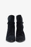 Celine Black Suede Buckle Ankle Boots Size 37