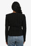 Isabel Marant Étoile Black/Green Striped Distressed Wool Blazer Jacket Size 36