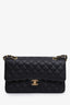 Pre-loved Chanel™ 2018-2019 Black Caviar Quilted Medium Double Flap Shoulder Bag