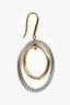 David Yurman Bonded Sterling Silver and 18K Yellow Gold Oval Mobile Drop Earrings