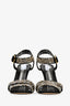 Manolo Blahnik Black Suede Crystal Embellished Ankle Strap Heels Size 38.5