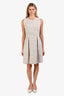 Rebecca Taylor Cream Multi Tweed Raw Edge Sleeveless Dress Size 4