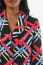 Love Moschino Black/Neon Multicolour Patterned Blazer Skirt Set Size 6