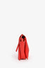 Celine Red Leather Trifold Clutch with Chain