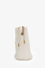 Gucci White Leather Chevron Quilted Mini Marmont Bucket Bag