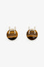 Chloe Brown Gold Tone Marcie Clip On Earrings