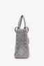 Christian Dior 2019 Beige Satin Crystal Embellished Mini Lady Dior with Strap