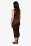Pleats Please Issey Miyake Brown Sleeveless Dress Size 2