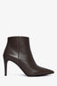 Prada Grey Smooth Leather Pointed Toe Ankle Boots Size 36.5