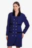 Pre-loved Chanel™ 1980's Purple/Black Velvet Coat Dress and Skirt Ensemble Size 42