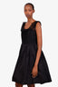 Lida Baday Black Cotton Silk Lacey Sleeveless Midi Dress Size 10