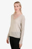 Zadig & Voltaire Beige Merino Wool V-Neck Skull Back Sweater Size M
