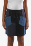 MCQ Alexander McQueen Navy/Black Patchwork Mini Skirt Size M