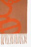 Hermès Orange/Beige Cashmere Boucle Camayle Fringe Scarf
