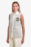 Pre-loved Chanel™ 2007 Grey Cashmere Embellished Top Size 42