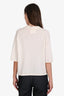 Lisa Yang Cream Cashmere Short Sleeve Polo Sweater Size S