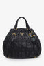 Prada Black Napa Leather Ruched Bag With Strap