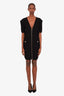 Balmain Black Short Sleeve Knit Mini Dress Size 46