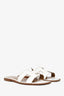 Hermès White Leather Oran Sandals Size 38