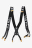 Pre-loved Chanel™ Black Logo Suspenders GHW