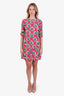 Dolce & Gabbana Pink Silk Amore Can A-line Print Dress Size 40