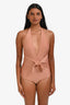 Adriana Degreas Pink Halter One-Piece Bathing Suit Size S