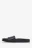 Saint Laurent Black Leather Logo Slides Size 37.5