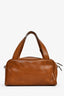 Miu Miu Brown Distressed Leather 'Arcadie' Top Handle Bag