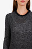 Celine Black Wool Fuzzy Trim Sweater Size M