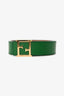 Fendi Green Leather FF Logo Belt Size 80