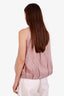 Brunello Cucinelli Red/White Pinstripe Linen Silk Sleeveless Button Down Shirt Size L