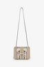 Chloe Beige Fabric Purple Leather Trim Logo Mini Woody Tote