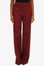 Valentino Burgundy Wool Silk Blend Trousers Size 4