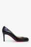 Christian Louboutin Black Patent Leather Round Toe Pumps Size 37