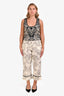 Twinset White/Black Floral Printed Palazzo Pants Size 44