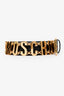Moschino Black Leather Logo Chain Belt Size 44