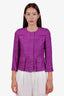 Akris Punto Purple Silk Cotton Cropped Blazer Jacket Size 2