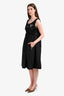 Prada Black Nylon Logo Toggle Sleeveless Midi Dress Size 42