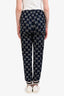 Gucci Blue/White Knit GG Monogram Webbed Sweatpants Size M