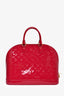 Sac Alma GM Louis Vuitton en cuir verni rose framboise