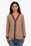 Kule Camel Cashmere Striped 'The Sinclair' Cardigan Size M