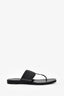 Louis Vuitton Black Lambskin Embossed Monogram Drapy Flat Sandals Size 38