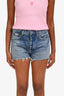 Agolde Blue Distressed Denim Mini Shorts Size 25