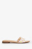 Louis Vuitton Rose Peach Damierlicious Neo Revival Flat Mule Sandals Size 37