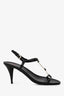 Prada Sport Black Patent Silver Detail Heels Size 41
