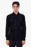 Ralph Lauren Purple Label Navy Suede Barron Overshirt Size S Mens
