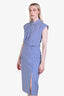 Frame Blue/White Striped Sleeveless Twist Dress Size S
